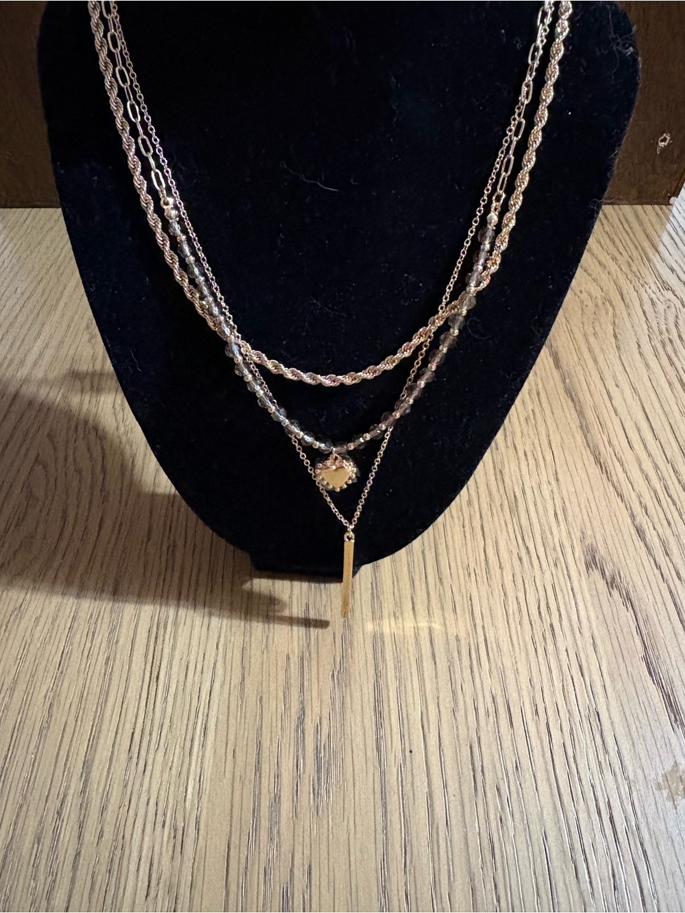 Park Lane Multi-Layer Gold and Rose Gold Pendant Necklace
